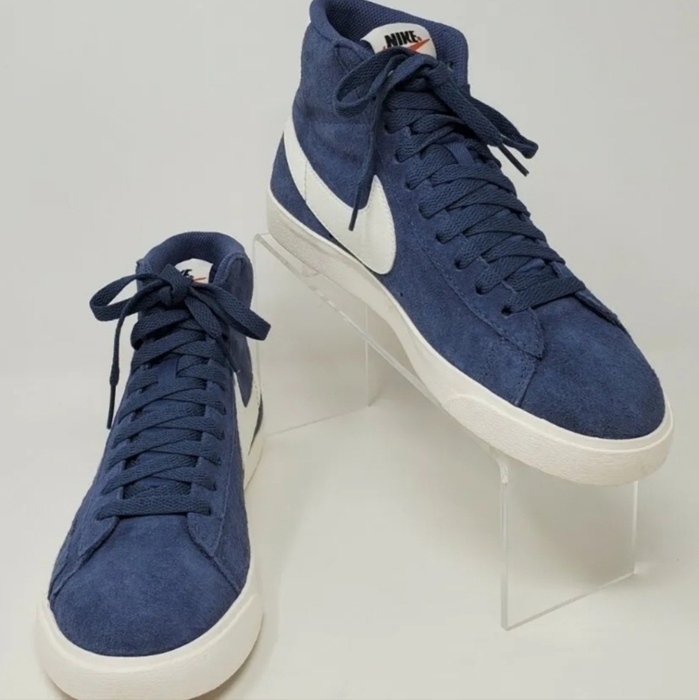 Nike Blazer Mid Vintage Suede Shoes Womens Sz 5=Mens Size 3.5 917862-400 Blue